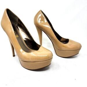 Aldo Tan Platform Stilettos Leather Heels Women's Size 7.5 Heel‎ Height 5 inches